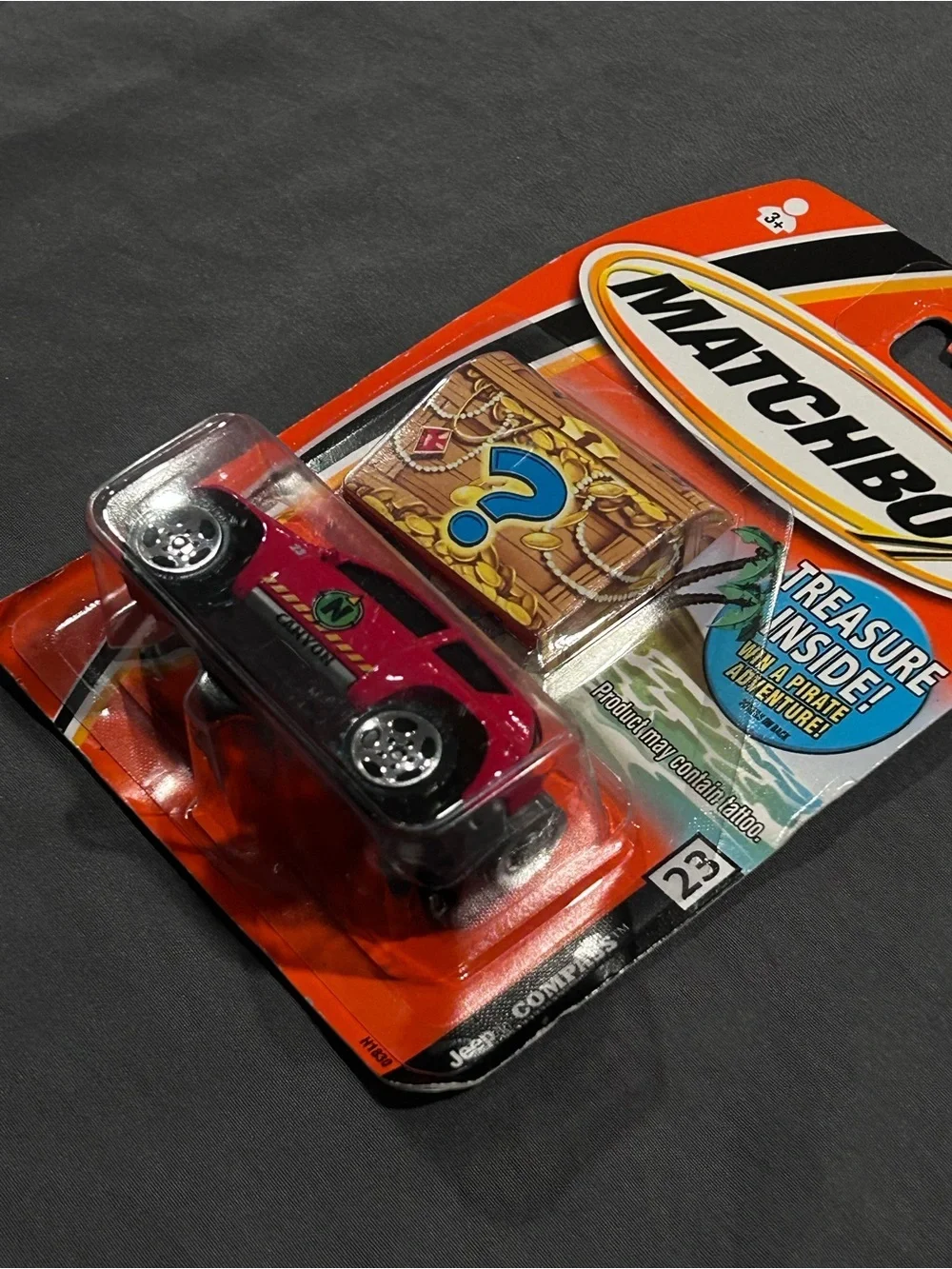 2005 Matchbox No. 23 Jeep Compass with “Treasure Inside”